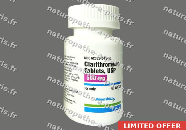 Clarithromycine en France : 0,24€ le comprimé : satisfaction ou remboursement